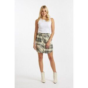 French Connection NEW women "arla" patched flannel skirt sz 10 BNWT